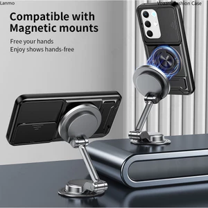 Armor Slide Lens Funda cho OPPO Realme 15X 5G Ấn Độ Ốp Lưng Xoay Vòng Từ Tính Cho Realme C85 5G Global Case Chân Đế Capa