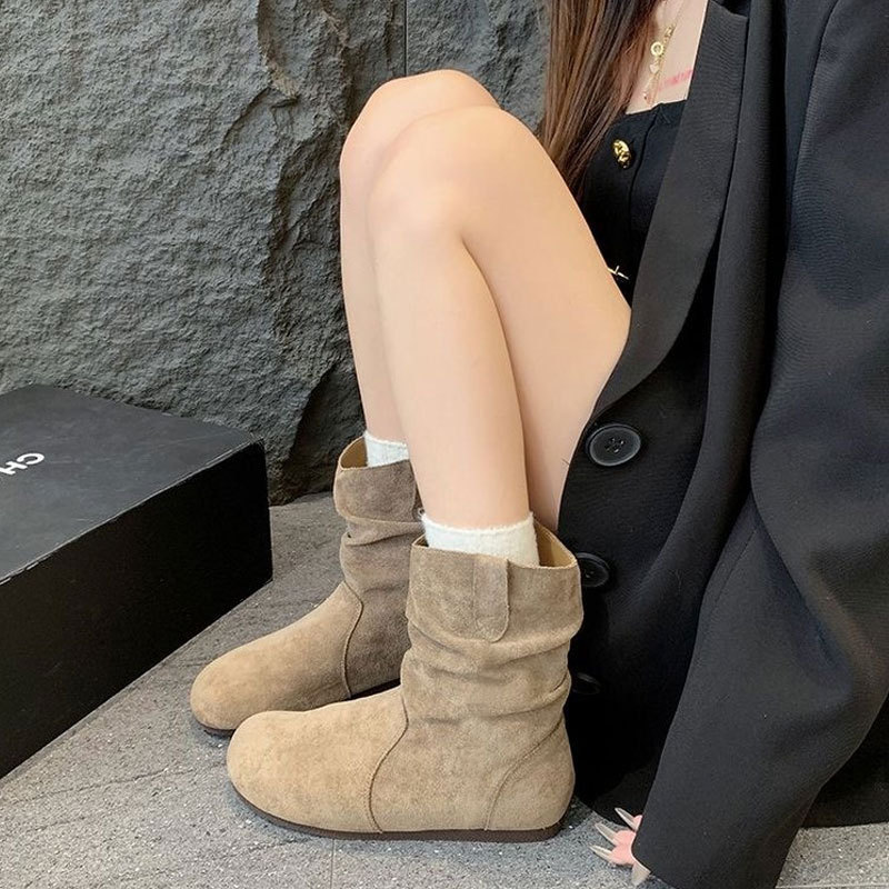 Boot Nữ Vintage Đế Mềm Chống Trượt Dễ Phối Đồ Style Ulzzang