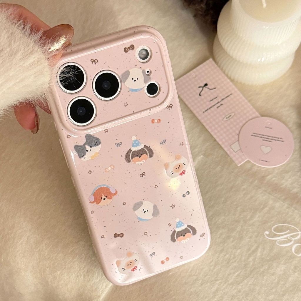 Gỗ mực đáng yêu phù hợp với ốp điện thoại iPhone 16 Pro Max, màn hình đầy đủ động vật