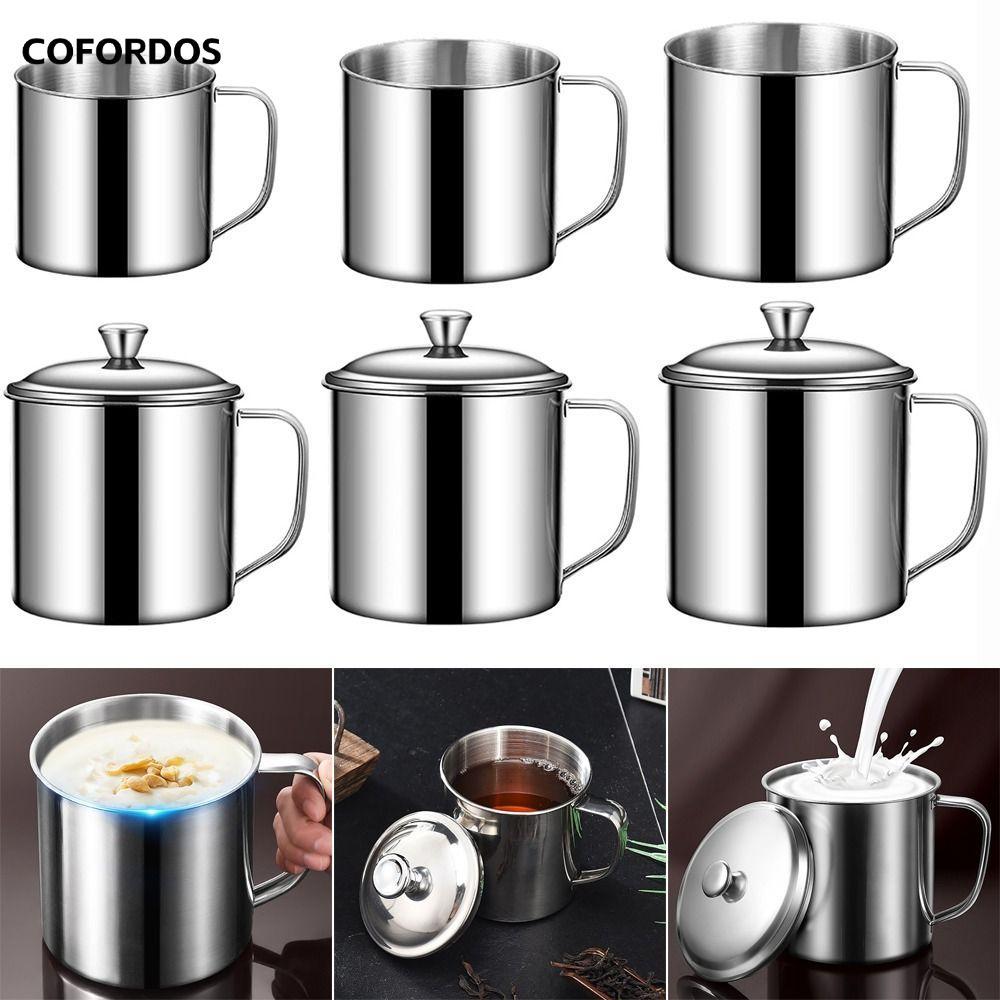 Cốc COFORDOS, Cốc nước inox 304 350-1250ml, có nắp tay cầm Thiết kế cốc cà phê sữa cắm trại