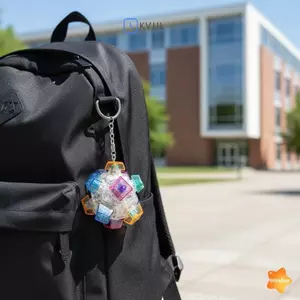 Đèn LED 12 Phím Bật Sáng Fidget Móc Khóa Bàn Phím Mini Nút Đồ Chơi Để Giảm Căng Thẳng Kích Thước Nhà Thơ Cho Văn Phòng, Trường Học Du Lịch Mới