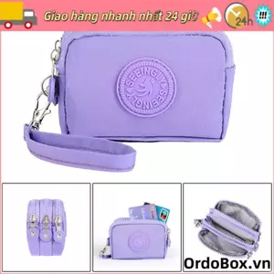 Túi đựng tiền xu ORDOBOX, Ví đựng thẻ dung lượng lớn, Ví dây kéo chống nước ba lớp đa năng ID Ngân hàng Chìa khóa thẻ tín dụng Tai nghe