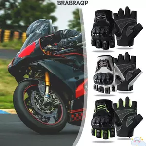 BRABRAA 1 Đôi Găng Tay Đi Xe Đạp, Găng Tay Xe Máy Nửa Ngón Chống Rơi, Găng Tay Lái Xe Chống Trơn Trượt Có Thể Điều Chỉnh Thoáng Khí Cho Nam Nữ