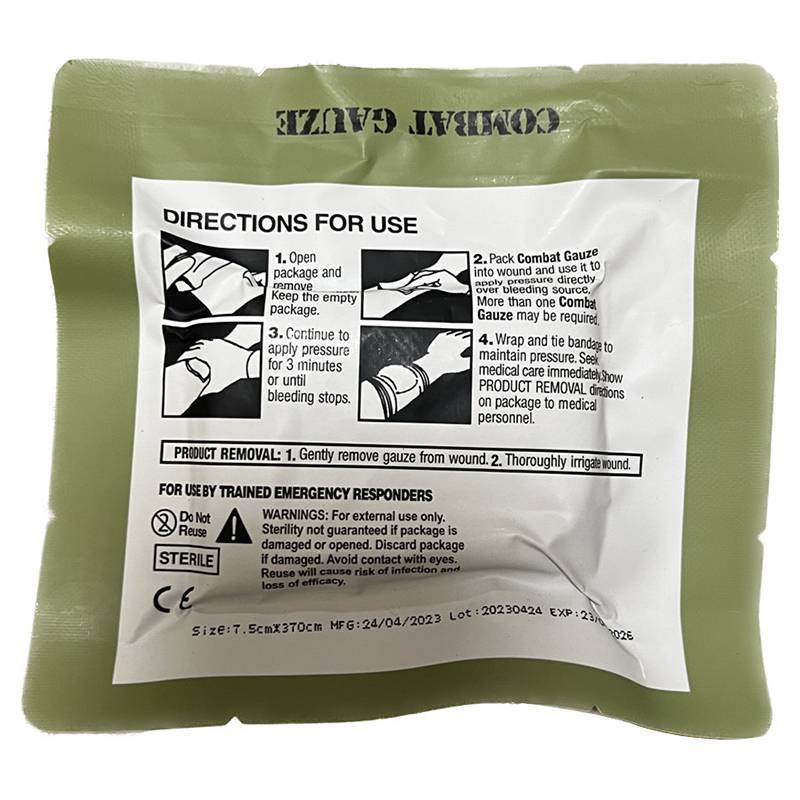 < WHPHous-t > Gạc cầm máu Kaolin 4 inch Băng chấn thương Qui Dung dịch chảy máu cho IFAK Sẵn sàng khẩn cấp ngoài trời Đẹp