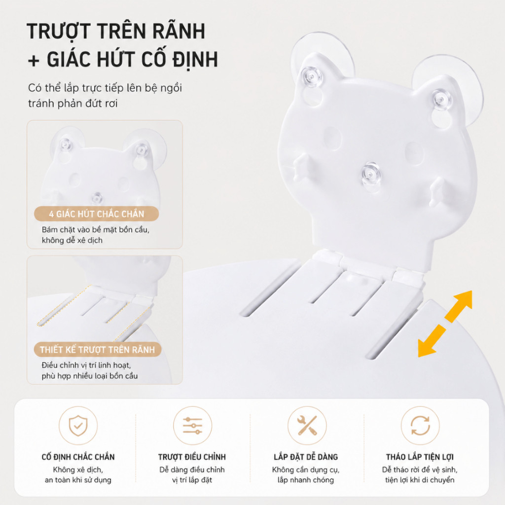 Ghế Tập Đi Vệ Sinh Chống Trượt An Toàn, Bệ Bồn Cầu Thu Nhỏ Gấp Gọn Cho Bé, Du Lịch Tiện Lợi