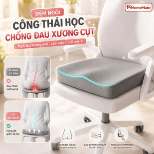 Đệm Ghế Công Thái Học HomeMate Cao Su Non Siêu Đàn Hồi, Chống Đau Xương Cụt Ngồi Lâu Không Mỏi