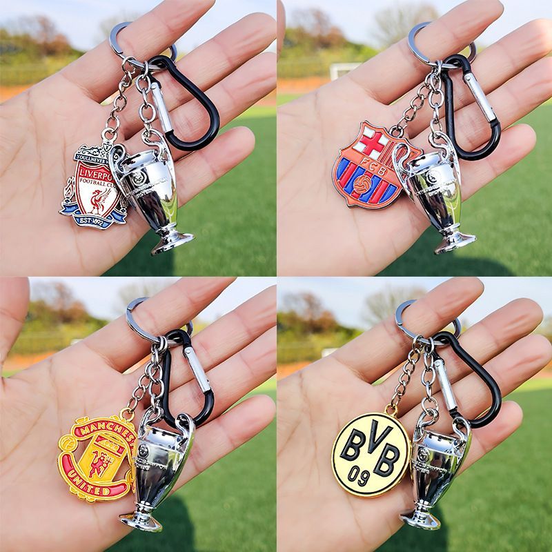 Champions League Đội Bóng Đá Câu Lạc Bộ Logo Móc Khóa Cúp Móc Khóa Liverpool Arsena Manchester United Mặt Dây Chuyền Cho Người Phụ Nữ Người Đàn Ông Bóng Đá Túi