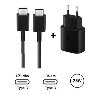 55Sạc nhanh 25W củ và dây Type C to Type C có công nghệ sạc PD nhanh không loạn cảm ứng