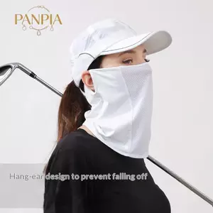 PNPIA- Mặt nạ lụa băng màu trơn Bảo vệ tia cực tím Khăn mặt làm mát mùa hè Yếm chống nắng có thể giặt được để chạy bộ và đi bộ đường dài