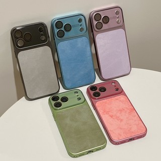 Tấm Điện Full Ống Kính Bảo Vệ Phim Vải Denim Ốp Điện Thoại Cho iPhone 17Promax 17Pro 16 15 14 Pro Max Chống Sốc Nam Nữ Vỏ Di Động
