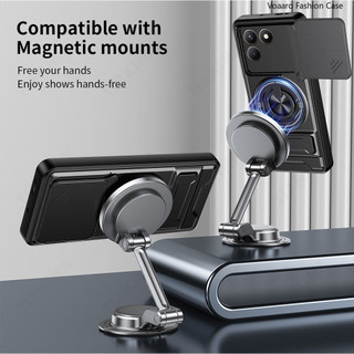 Vỏ Xoay Cho Tecno Pova 7 4G Vỏ Vòng Từ Tính Cho Tecno Pova 7 Neo Ốp Lưng Có Thể Gập Lại Chân Đế Giáp Capa