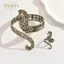 PNPIA- Punk Rắn Uốn Cong Choker Có Thể Điều Chỉnh Hình Chữ Y Kim Loại Rắn Quấn Nelace Cá Tính Trang Sức Phụ Kiện