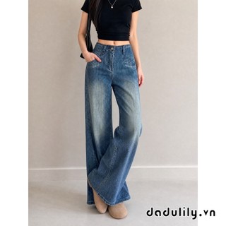 DADULILY  Quần Bò Ống Loe Siêu Nhỏ Không Dính Chân Cho Nữ Cạp Cao Thon Gọn Quần Kéo Sàn Dễ Phối