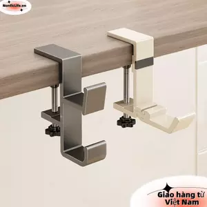 Móc treo túi treo NORDICLIFE, Giá đỡ bàn làm việc không đục lỗ bằng hợp kim nhôm, Giá đỡ túi xách di động đa chức năng có thể tháo rời để bàn