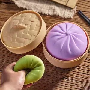 QIUWU Đồ chơi Squishy khổng lồ Giảm lo âu Đồ chơi Fidget Mô phỏng Thực phẩm Hấp Bun Nhồi bông mềm Bóp đàn áp Đồ chơi bột.