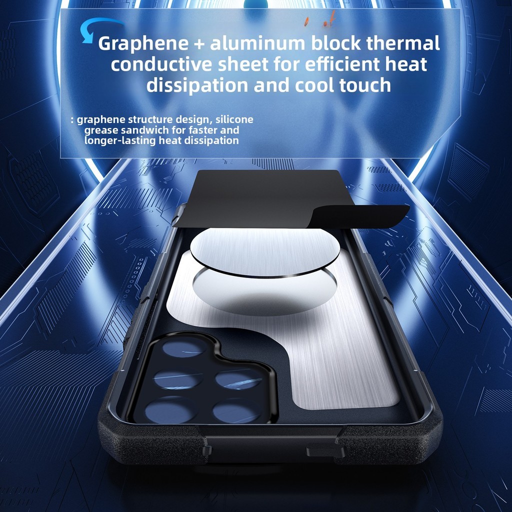 Mimi Mới cho Nubia Redmagic 11 10 9 Pro Plus 11 Air Z70 Z70s Z80 Ultra Realme Neo 8 Từ Graphene Làm mát tản nhiệt Vỏ điện thoại Armor Chống rơi Vỏ mỏng