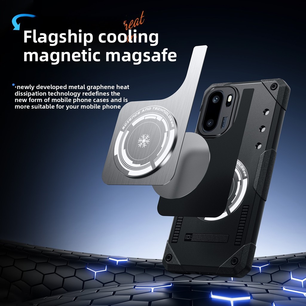 Mimi Mới Cho 1 + 15R 15T 15 13 Ace 6 6T 6 Ultra OnePlus Turbo 6 6V Realme Neo 8 Từ Graphene Làm Mát Tản Nhiệt Vỏ Điện Thoại Giáp Chống Rơi Vỏ Mỏng Ánh Sáng