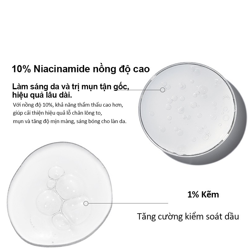 The Ordinary Niacinamide 10% + Zinc 1% – Serum Hỗ Trợ Da Sáng Mịn, Giảm Dầu Thừa