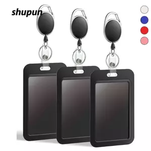 Hộp đựng thẻ SHUPUN, Dây có thể thu vào Móc khóa đính kèm Bộ thẻ giấy phép làm việc, Kẹp cuộn Carabiner chất lượng cao Vỏ cứng Bảo vệ Photocard Giá đỡ sinh viên