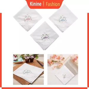 KIN Nữ Bé Gái Cotton Thêu Vuông Khăn Nữ Vintage Hoa Ren Hanky