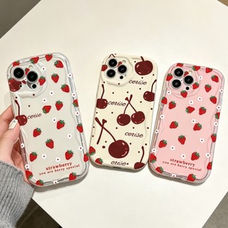 Vỏ Cho Xiaomi Redmi Note 15 14 13 12 Pro Plus 5G Note 15 Pro 4G Vỏ Điện Thoại Dễ Thương Dâu Anh Đào Kem Trái Cây Vồng Cạnh Chống Sốc Silicon Mềm Hoạt Hình TPU Bảo Vệ Camera