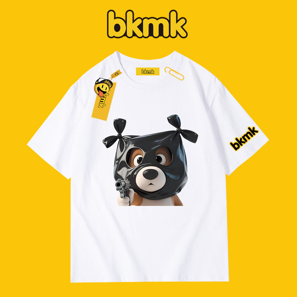 Bkmk Rời Tay Ngắn Cotton Kích Thước Lớn Niche Hợp Thời Trang Áo Thun Nam Top Chó In Hình Thiết Kế Sense Mùa Hè 0519