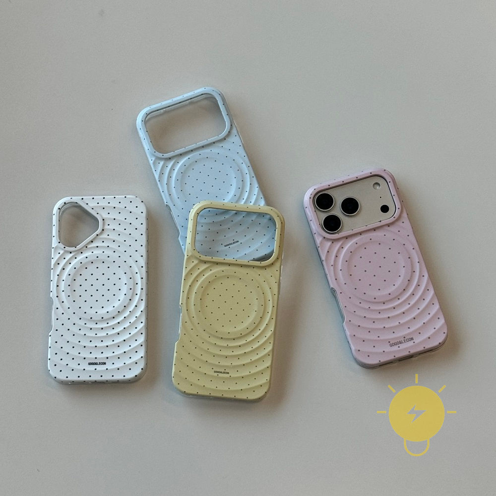 Phone Case For iPhone 17 Pro Max 16 15 14 13 with Griptok TPU Magnetic Polka Dot with Griptok Polka Dot Aesthetic Korean Cute