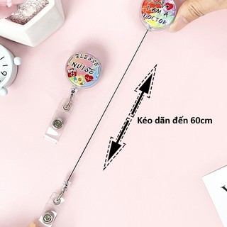 Móc - Kẹp bảng tên HSSV, nhân viên có thể kéo dãn - yoyo charm bác sĩ, y tá M03