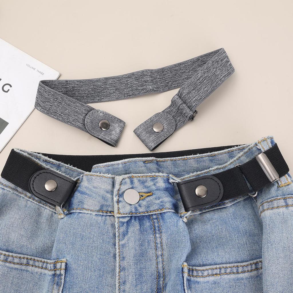 Unisex Vô Hình Không Dấu Vết Thắt Lưng Đàn Hồi Lười Thắt Lưng Học Sinh Huấn Luyện Co Giãn Quần Jean Eo Điều Chỉnh