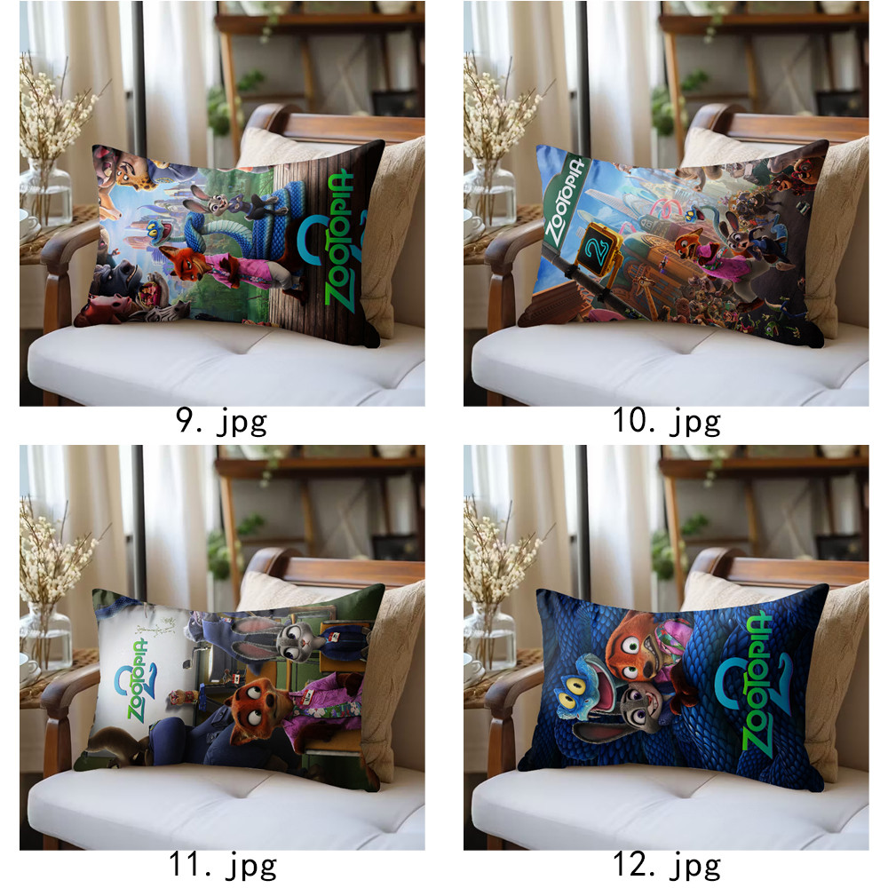 Phim Zootopia 2 Vỏ Gối Polyester Hình Chữ Nhật Một Mặt, Máy Có Thể Giặt Được, Thích Hợp Cho Giường Sofa Trang Trí Phòng Khách (Không Bao Gồm lõi)