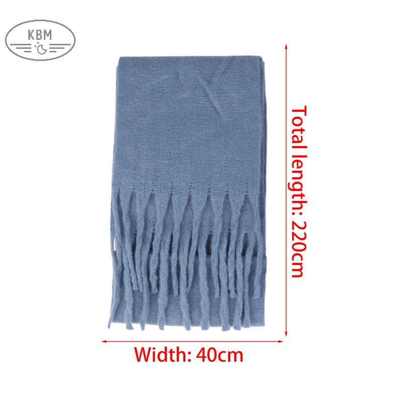 Khăn Choàng Mohair Len Dày, Màu Trơn Ấm, Phù Hợp Thời Trang Thu Đông FSSG