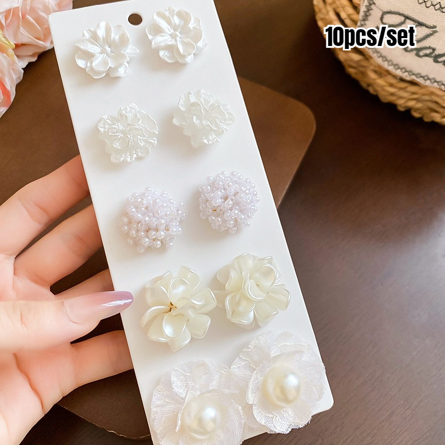 Bạc Kim Ngọc Trai Hoa Bông Tai Bộ Ngọt Ngào Và Thanh Lịch Bông Tai Thiết Kế Niche Sense Phụ Kiện