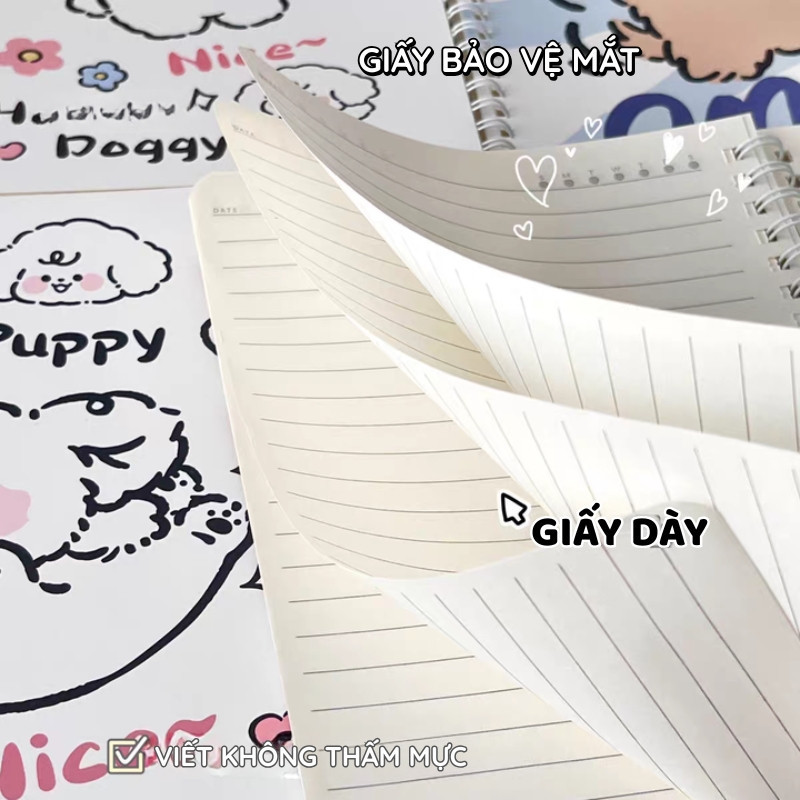 Sổ Tay Pochacco A5 Dễ Thương vở kẻ ngang- Sổ Ghi Chú Đa Năng Dùng Họa Tiết Nổi Bật, Viết Êm Tạo Động Lực Ghi Chép