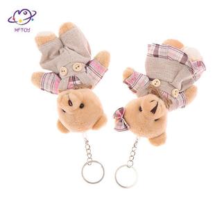 HFTOY Cặp Đôi Gấu Sang Trọng Móc Khóa Hoạt Hình Vải Hoa Gấu Mềm Nhồi Bông Búp Bê Mặt Dây Chuyền Chìa Khóa Ô Tô Ba Lô Túi Trang Trí Quà Tặng Trẻ Em ~