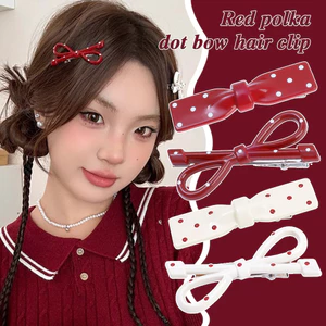 Kẹp Tóc Ankora Đỏ Chấm Bi Bobby Pin, Phụ Kiện Tóc Phong Cách Hàn Quốc Cho Tiệc Và Quà Tặng