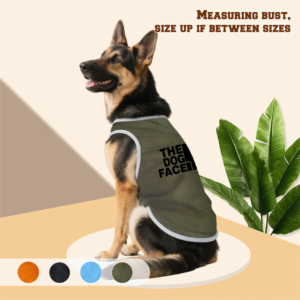 Áo vest lưới chó lớn 3XL-6XL, in hình hợp thời trang sáng tạo xương chó, phong cách chui đầu, có sẵn 4 màu, thoải mái và thoáng khí, có thể giặt được bằng máy, thích hợp cho tất cả chó lớn