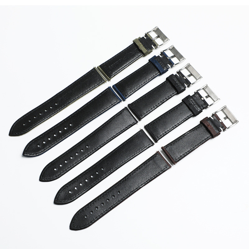 22mm 24mm Vải Bò Da Dây Đeo Đồng Hồ Cho SEIKO 5 Diver TUNA Samurai Cho Nam Nữ Đồng Hồ Phụ Kiện Vòng Tay Xanh Dương Đen Trắng