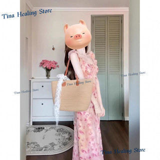 Đầm dây hoa hồng phong cách Pháp cho phụ nữ, váy dài đi biển nghỉ dưỡng cao cấp, thanh lịch