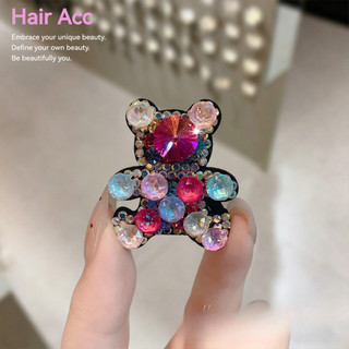 Nhiều Màu Sắc Kim Cương Giả Nhấp Nháy Ánh Sáng Sang Trọng Dễ Thương Hoạt Hình Gấu Kẹp Tóc Nữ Trán Gãy Sắp Xếp Tóc Thanh Lịch Tính Khí Bên Kẹp