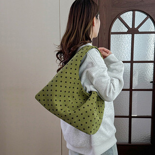 GC2 Phong Cách Hàn Quốc Chấm Bi Túi Đeo Vai Phong Cách Đa Năng Dung Tích Lớn Đi Lại Túi Tote CG2