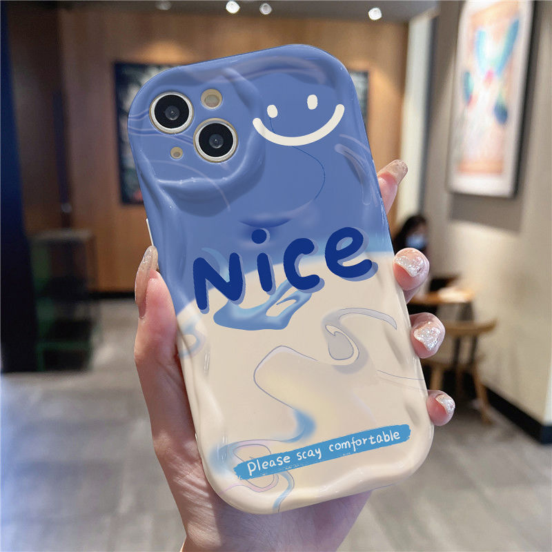 Ốp Lưng Cho Samsung Galaxy S26 S25 S24 S23 S21 S22 Plus Ultra 20 FE J7 Prime A03 A03S A02 A02S M02 A12 M12 A20 A30 Kem Vồng Cong Edge Motif Nụ Cười Đẹp NYK042