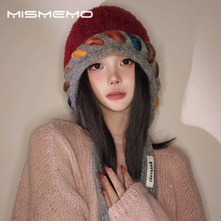 MISMEMO Hàn Quốc Dễ Thương Sang Trọng Mũ Nữ Mùa Đông Chống Lạnh Thể Hiện Mặt Nhỏ Ấm Bảo Vệ Tai Mũ Dệt Kim Dày