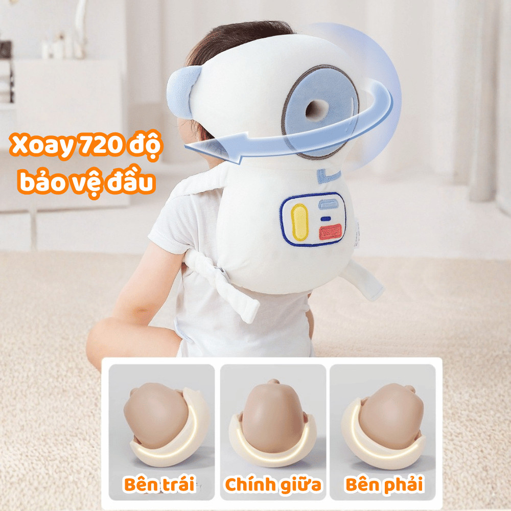 Đai Đỡ Đầu Chống Ngã Cho Bé, Gối Lưng Tập Đi Hình Phi Hành Gia Mềm Nhẹ An Toàn