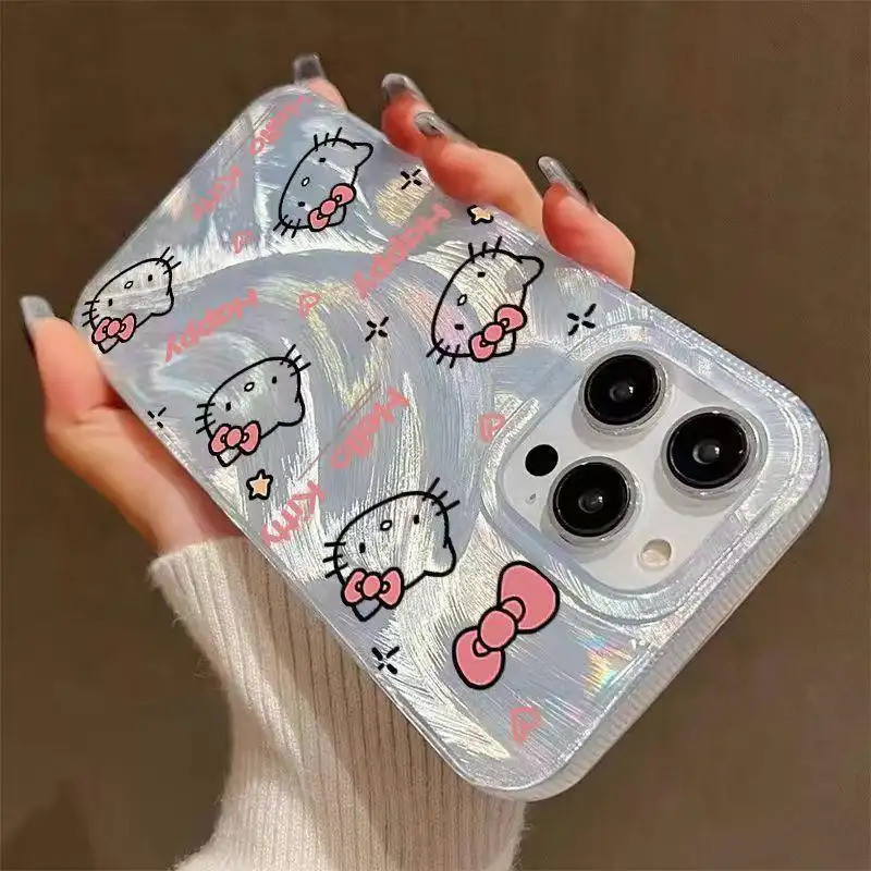 Ốp lưng phong cách dễ thương Kitty laser, cho giới trẻ yêu thích Bảo Vệ Camera Cấp iPhone 17/16/15/14/13/12/11/X/XS Max