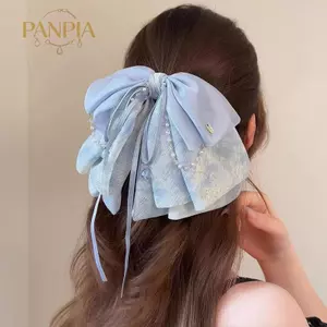 PNPIA- Kẹp Đuôi Ngựa Nơ Hoa Nữ Ngọt Ngào Chấm Bi Cá Mập Kẹp Pháp Thanh Lịch Tóc Trang Trí Làm Quà Tặng