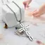 PNPIA- Mặt dây chuyền lưỡi bạc thánh giá tối giản bằng thép không gỉ Món quà độc đáo cho nam giới Trang sức tôn giáo
