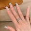 Nhẫn nữ đa năng phong cách cổ điển kiểu Pháp rỗng ren đầy sao