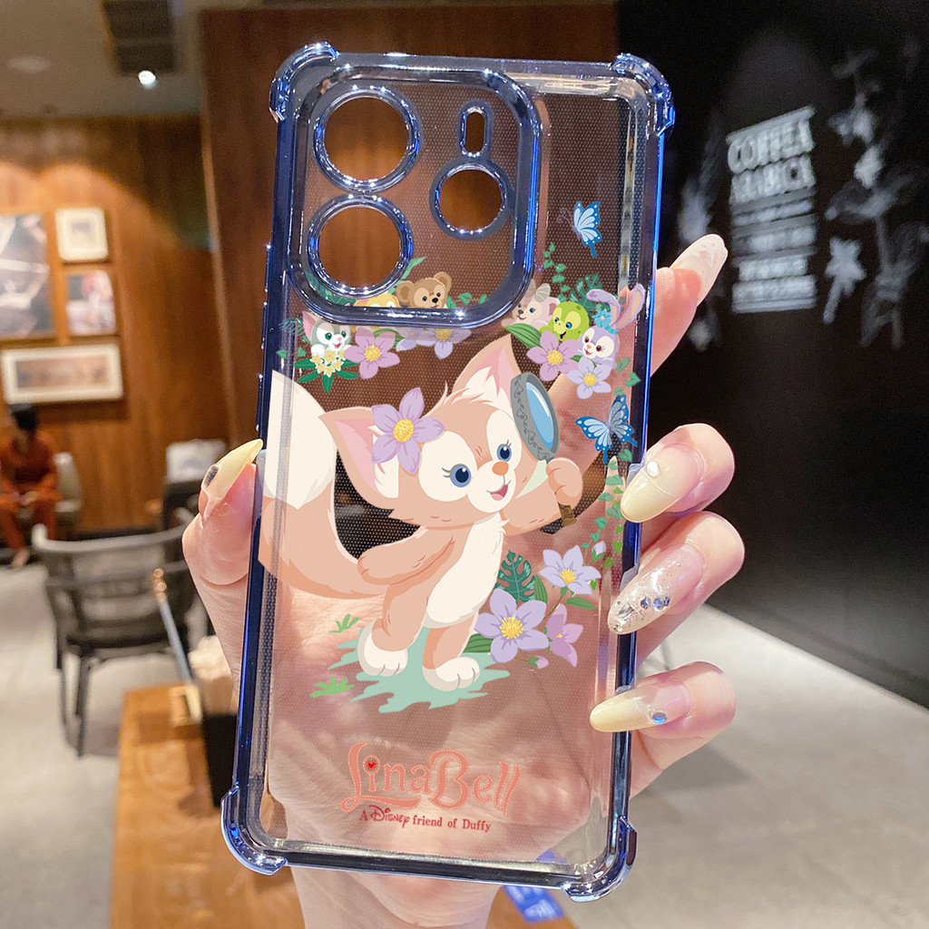 Tương thích với Xiaomi Redmi Note 14 13 Pro 5G 4G 12 13C 14C Vỏ mạ trong suốt Disney Linabell dễ thương Vỏ chống rơi