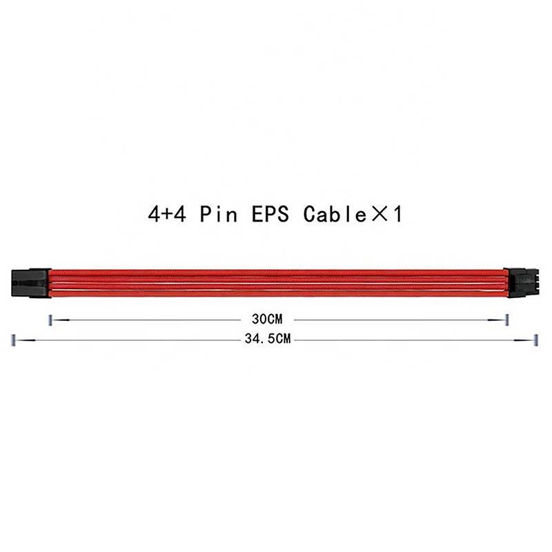 JCSYFAC PSU ATX 24Pin Cáp Nối Dài Nylon Bện 8-pin 6 + 2pin Dây 24-pin Bo Mạch Chủ Mở Rộng Cho Máy Tính Vỏ PC Bộ Cáp Nguồn Mới