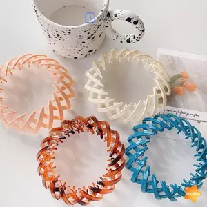 Móng vuốt tóc hình tổ chim bằng nhựa có thể mở rộng Hộp đựng tóc hình học cổ điển Máy làm kẹp tóc Giá đỡ tóc đuôi ngựa cho bé gái